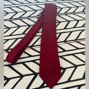 Christian Dior red simple logo neck tie